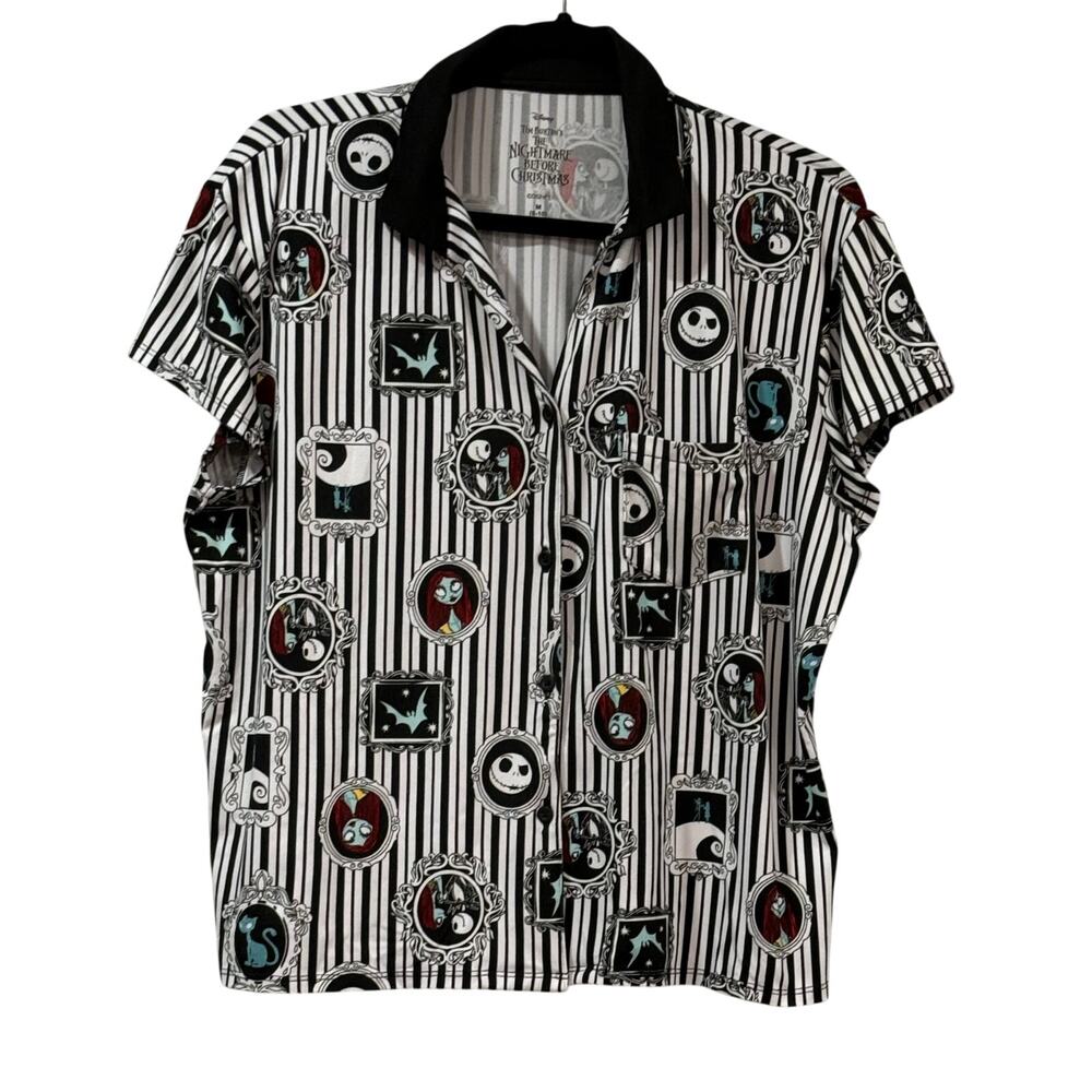 Nightmare Before Christmas Jack Skellington Disney Pajama Top Medium M Sleepwear